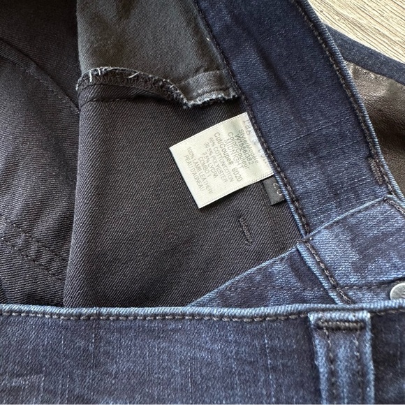 Rag & Bone Navy Leather Side Denim Jeans 28 - Picture 2 of 12